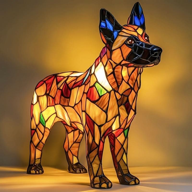 Charming LED Night Lamp with Canine Silhouettes – Cozy Ambiance