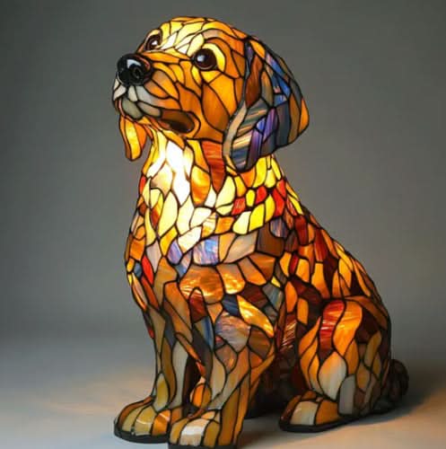 Charming LED Night Lamp with Canine Silhouettes – Cozy Ambiance