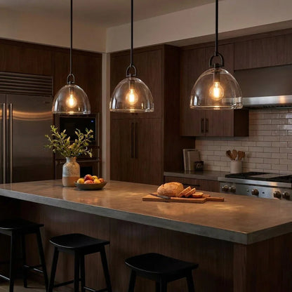 Elegant Glass Dome Pendant Light for Modern Kitchens