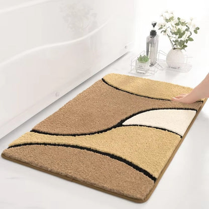 Comfortable Water-Resistant Bath Rug with Wave Design