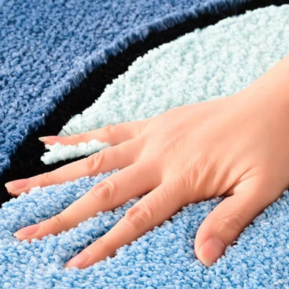 Comfortable Water-Resistant Bath Rug with Wave Design