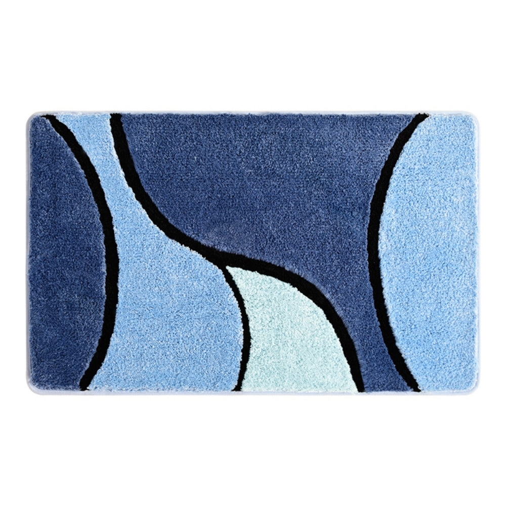 Comfortable Water-Resistant Bath Rug with Wave Design