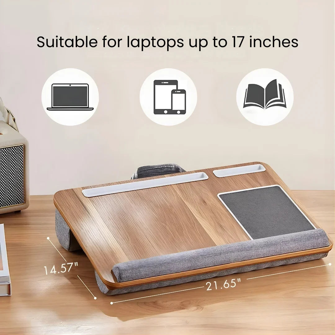 Lap Desk with Pillow Cushion Made of Bamboo
