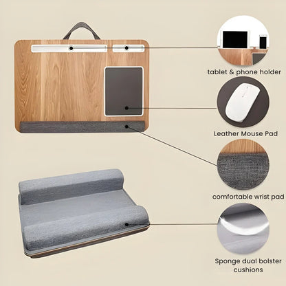Lap Desk with Pillow Cushion Made of Bamboo
