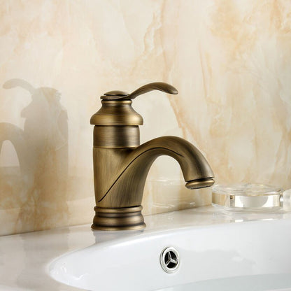 Elegant Water-Saving Bathroom Faucet in Vintage Brass Finish