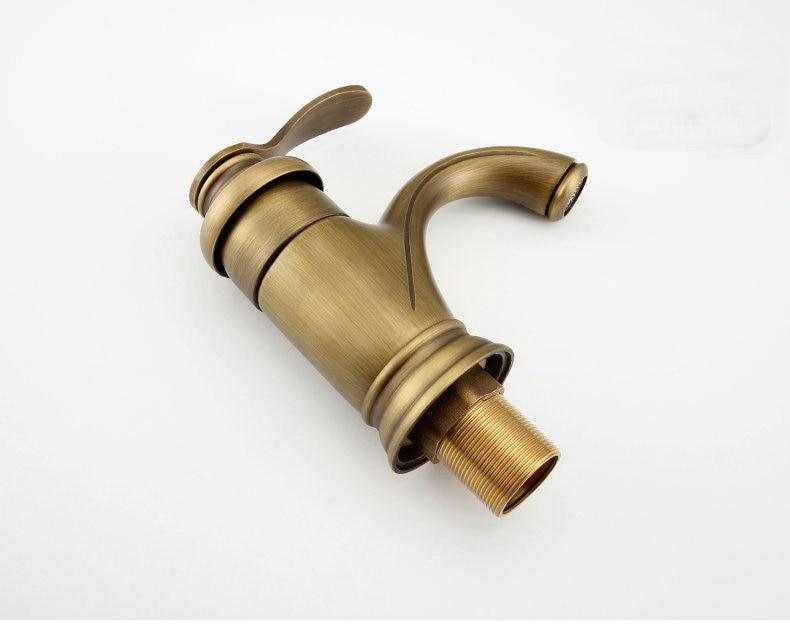 Elegant Water-Saving Bathroom Faucet in Vintage Brass Finish