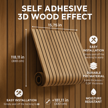 Peel-and-Stick 3D Faux Wood Wall Panels for Stylish Interiors
