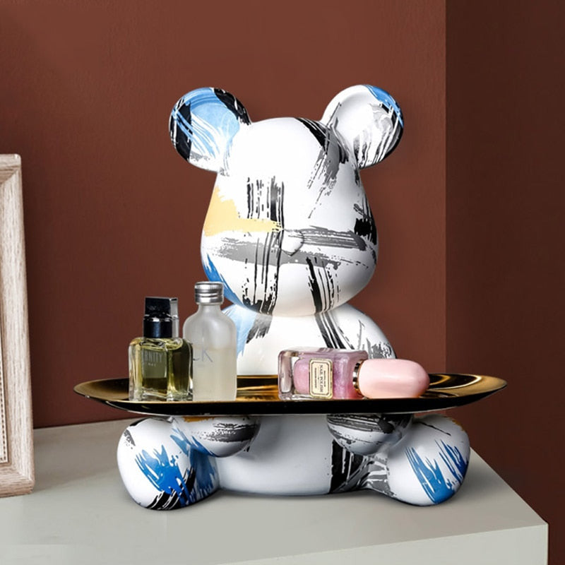 Artistic Bear Sculpture Tray – Creative Home & Office Accent