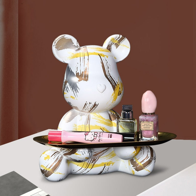 Artistic Bear Sculpture Tray – Creative Home & Office Accent