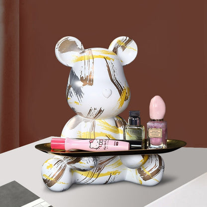Artistic Bear Sculpture Tray – Creative Home & Office Accent