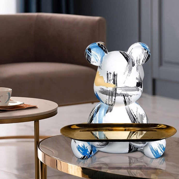 Artistic Bear Sculpture Tray – Creative Home & Office Accent