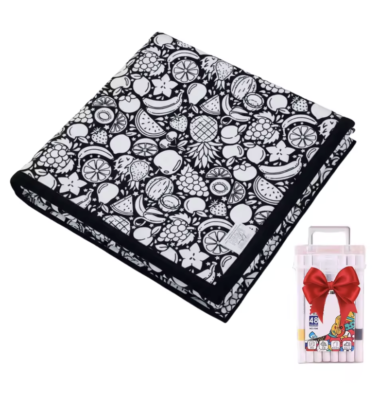 Coloring Blanket with Meadow Design