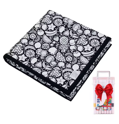 Coloring Blanket with Meadow Design