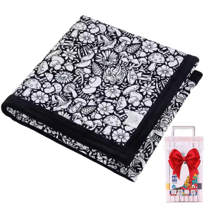 Coloring Blanket with Meadow Design