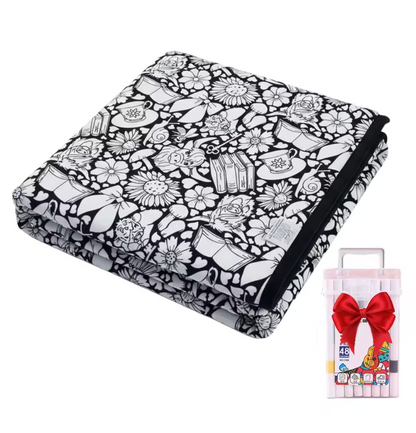 Coloring Blanket with Meadow Design