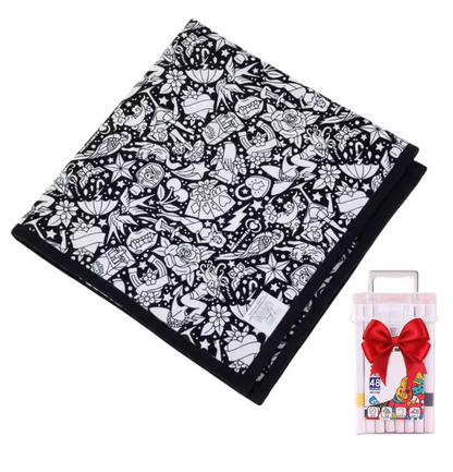 Coloring Blanket with Meadow Design