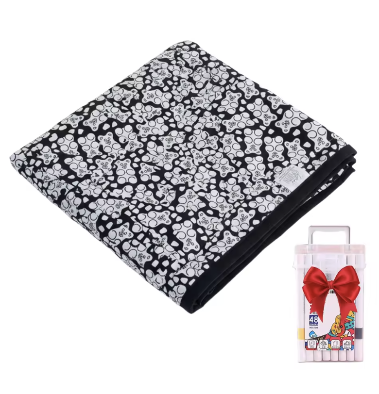 Coloring Blanket with Meadow Design
