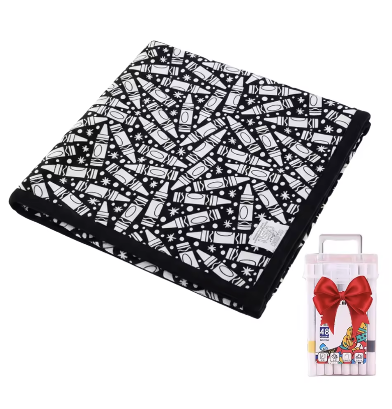 Coloring Blanket with Meadow Design
