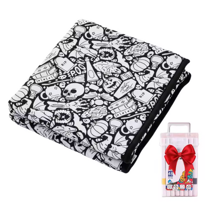 Coloring Blanket with Meadow Design