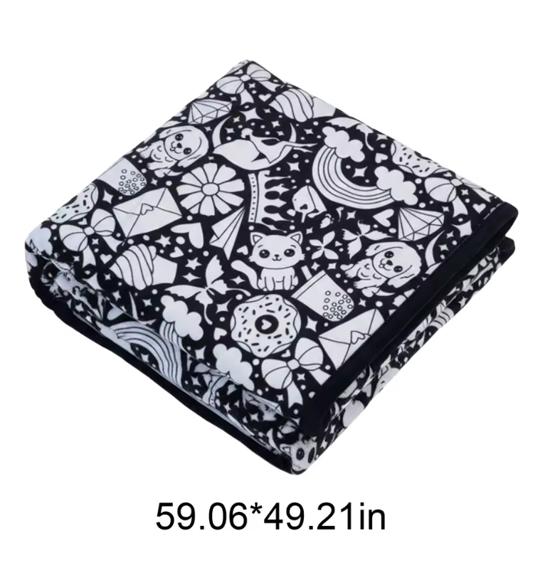 Coloring Blanket with Meadow Design