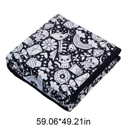 Coloring Blanket with Meadow Design