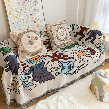 Chic Vintage-Inspired Knit Throw Blanket