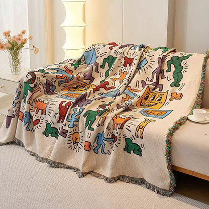 Chic Vintage-Inspired Knit Throw Blanket