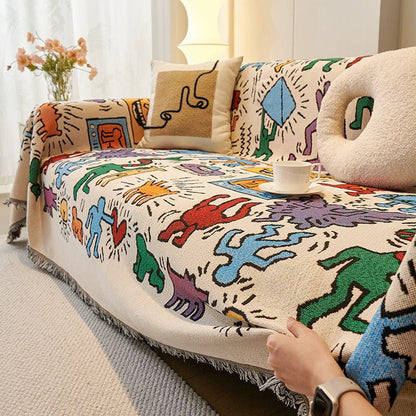 Chic Vintage-Inspired Knit Throw Blanket