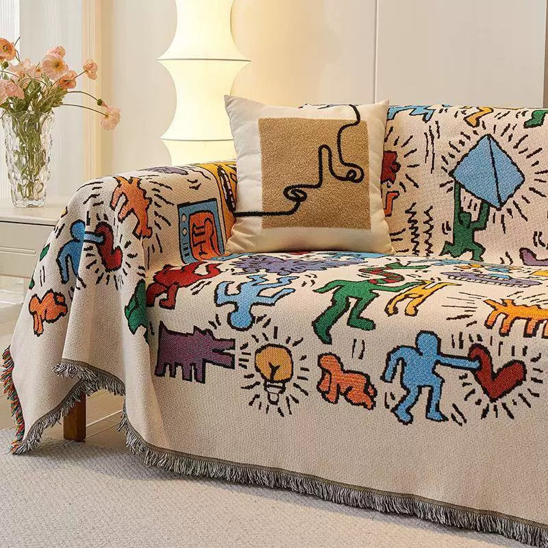 Chic Vintage-Inspired Knit Throw Blanket