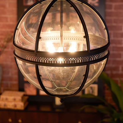 Vintage-Inspired Globe Pendant Light Fixture