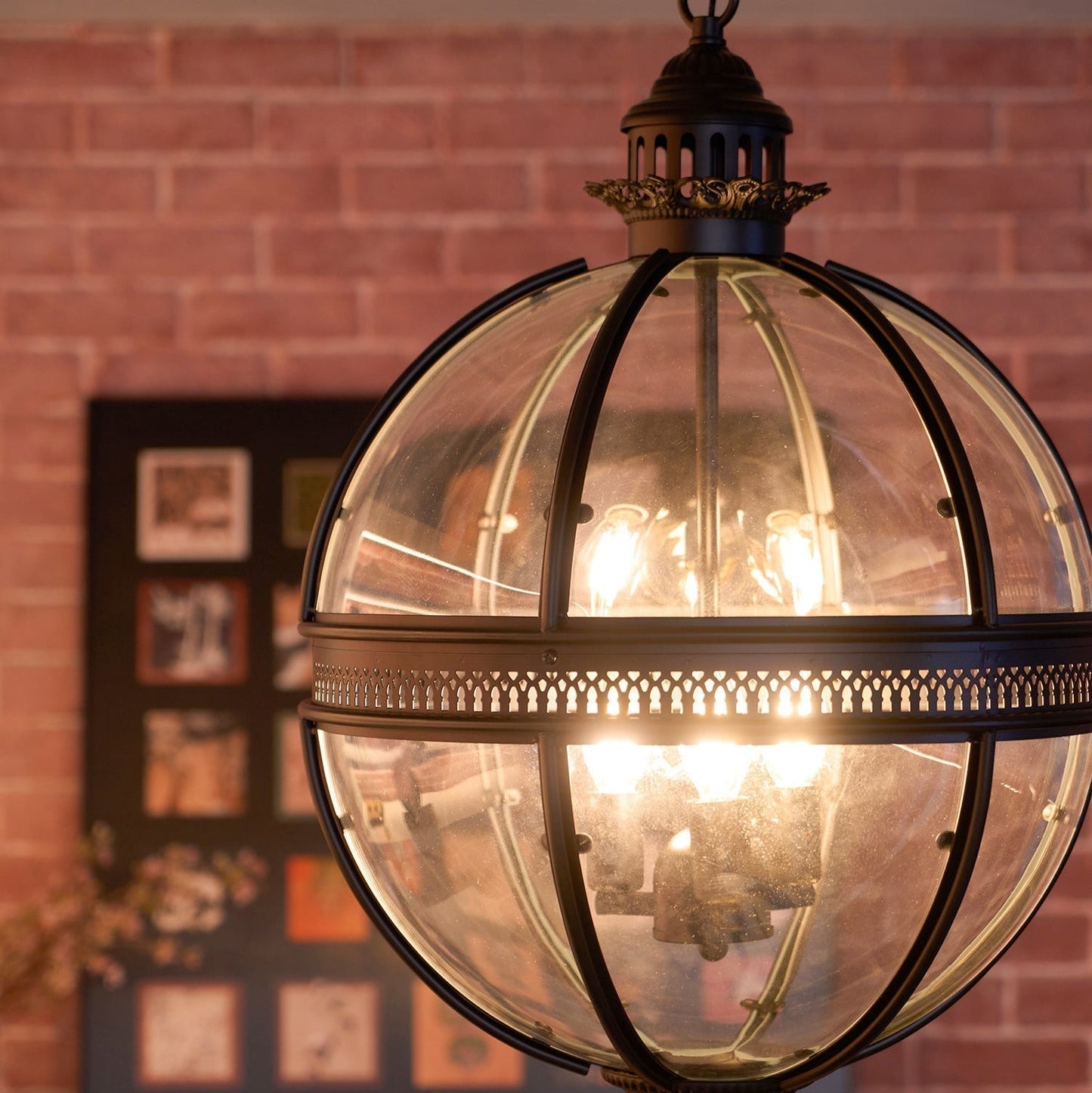 Vintage-Inspired Globe Pendant Light Fixture