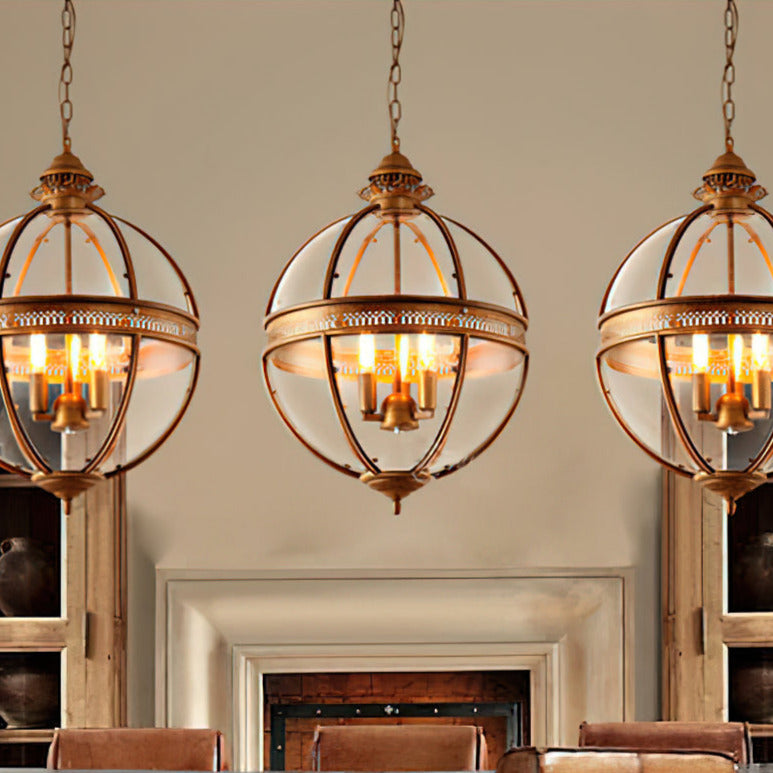 Vintage-Inspired Globe Pendant Light Fixture