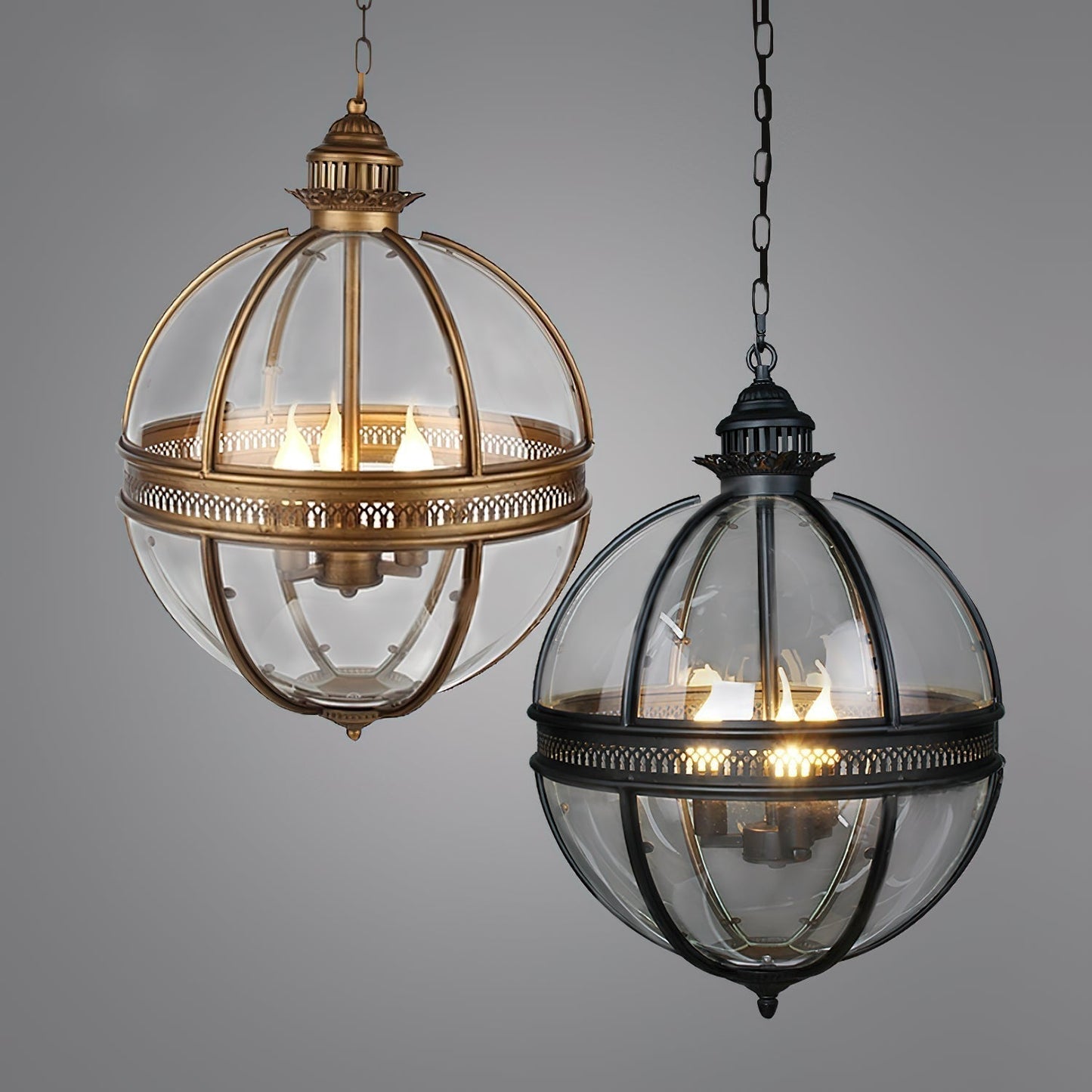 Vintage-Inspired Globe Pendant Light Fixture