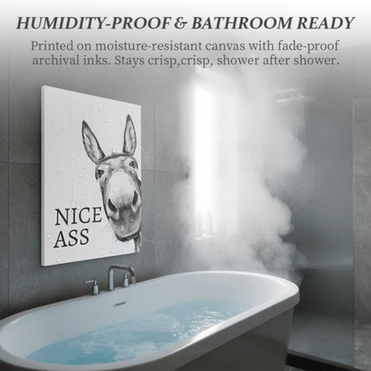 Charming Humorous Canvas Art for Your Bathroom Retreat