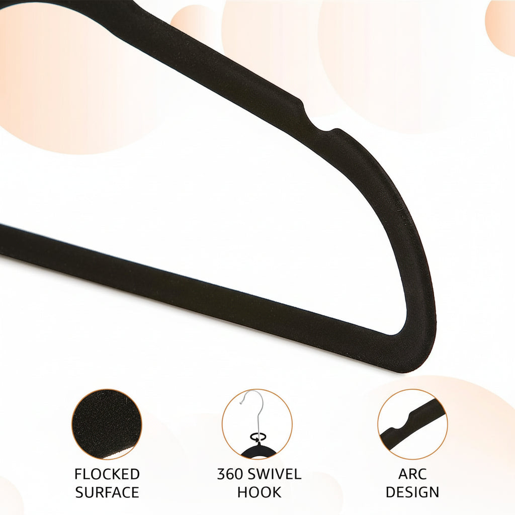 Elegant Velvet Slim Hangers for Optimal Closet Space – Pack of 10