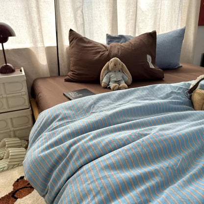 Tranquil Stripe Bedding Set for Year-Round Comfort