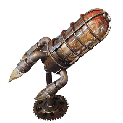 Chic Vintage Rocket-Themed Desk Lamp
