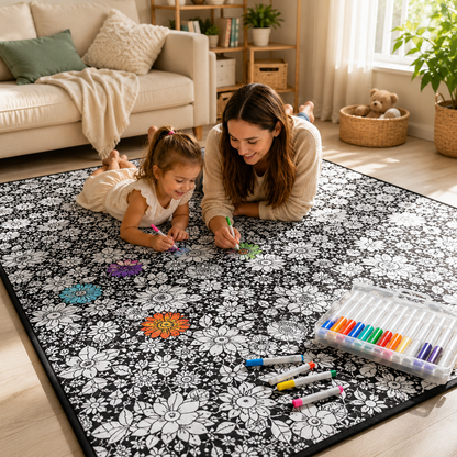 Coloring Blanket with Meadow Design