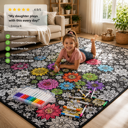 Coloring Blanket with Meadow Design