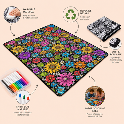 Coloring Blanket with Meadow Design