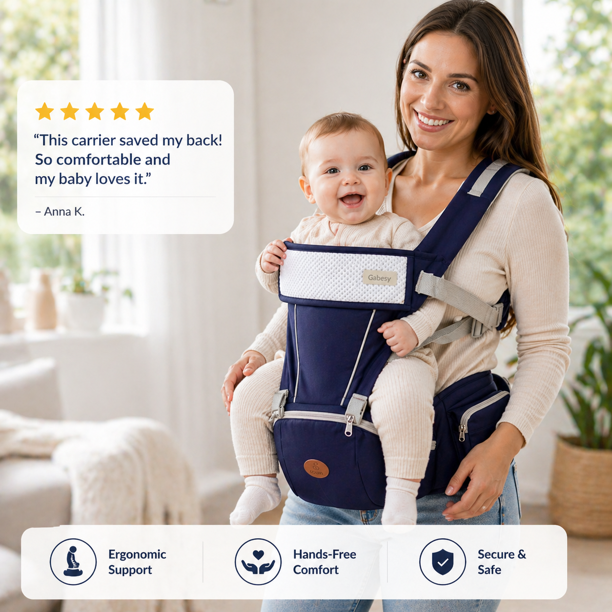 Infant Hip Carrier for Comfortable Baby Wearing