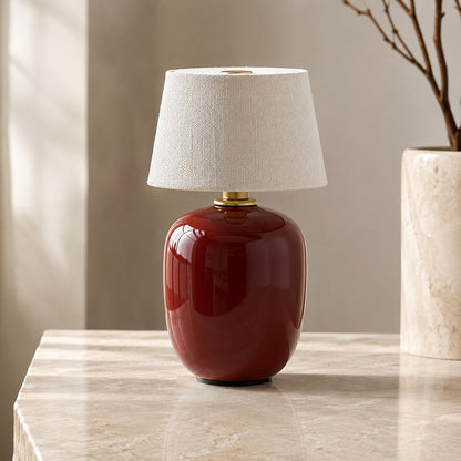 Ceramic Table Lamp in Modern Taupe Design