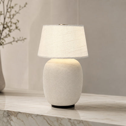 Ceramic Table Lamp in Modern Taupe Design