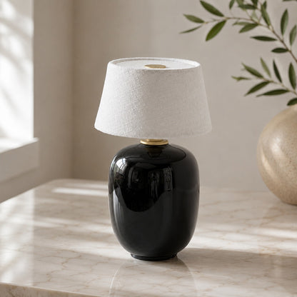Ceramic Table Lamp in Modern Taupe Design