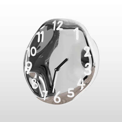 Elegant Ceramic Wall Clock with Polished Chrome Details