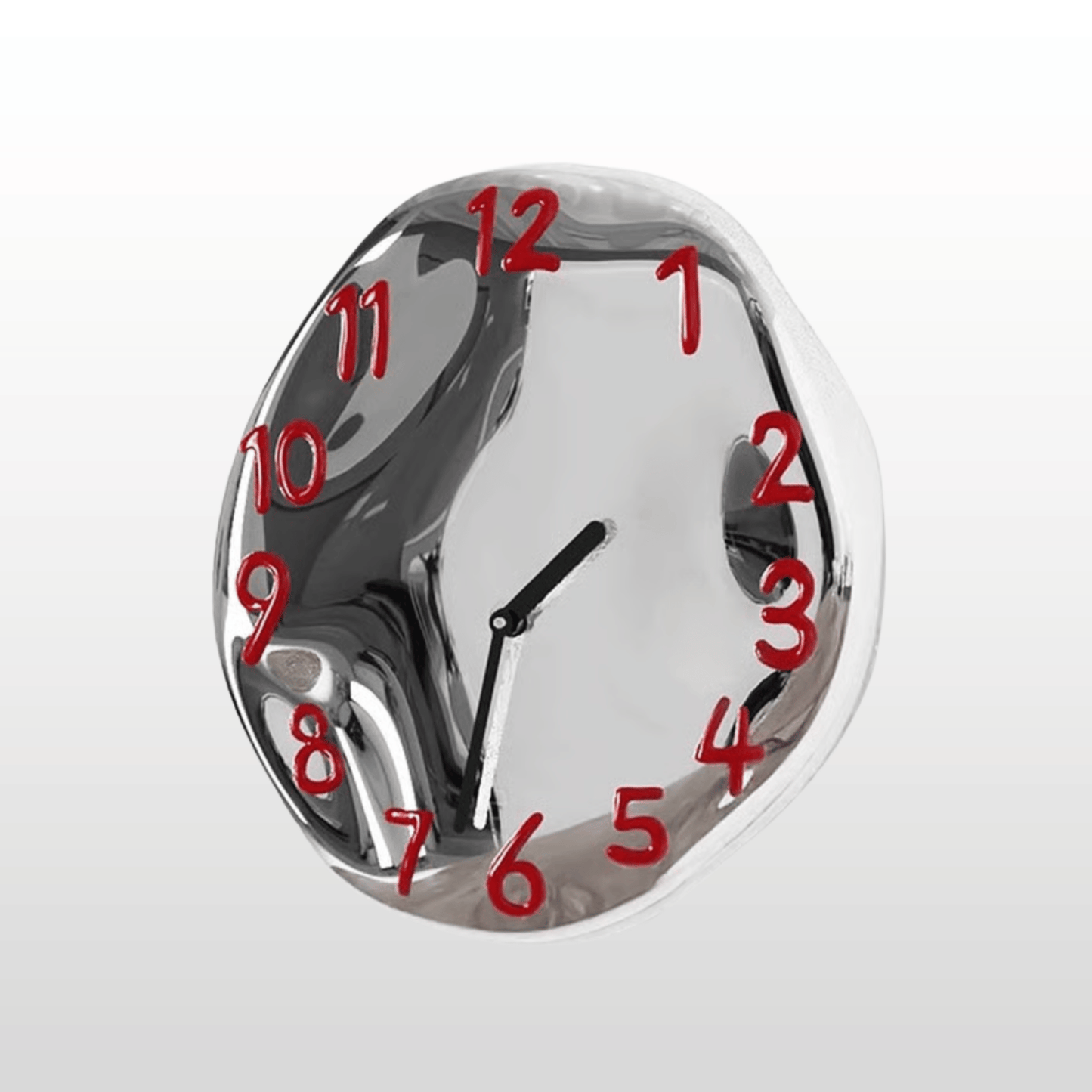 Elegant Ceramic Wall Clock with Polished Chrome Details