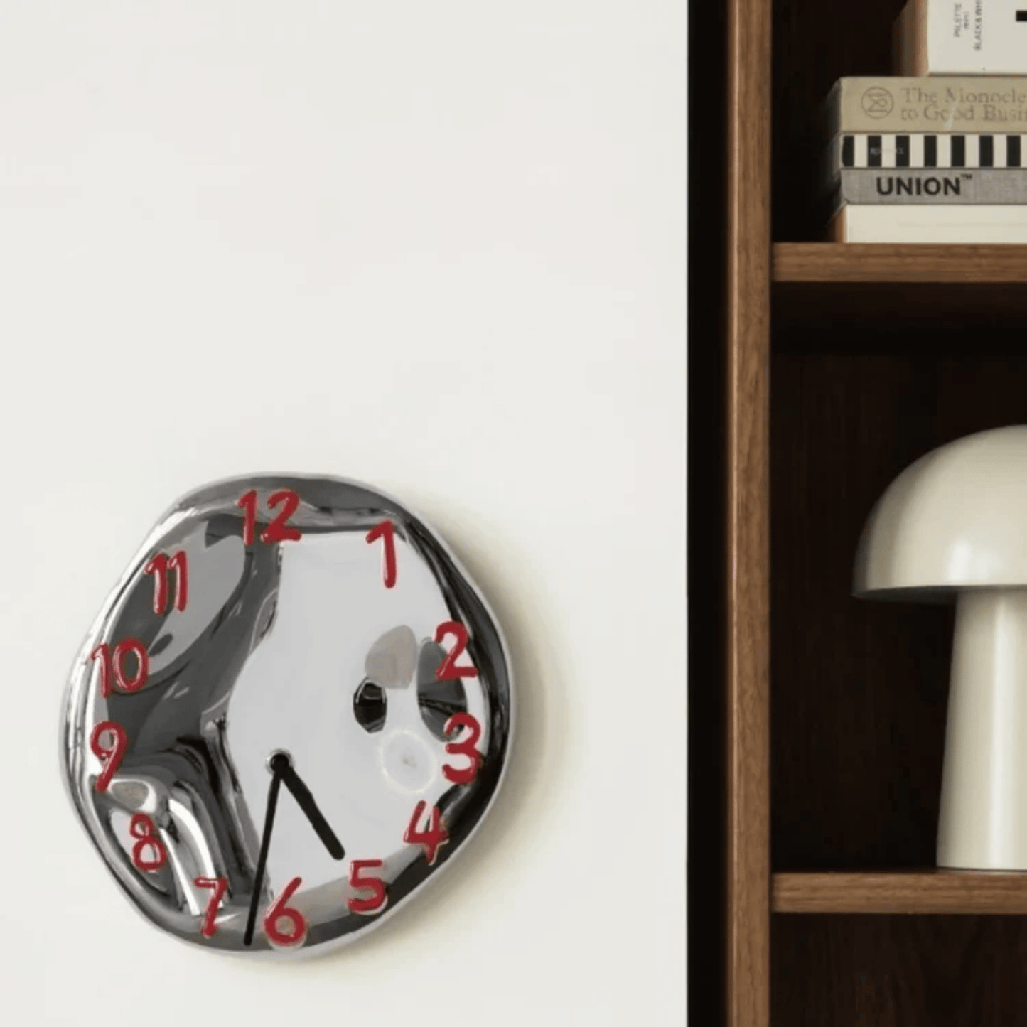 Elegant Ceramic Wall Clock with Polished Chrome Details