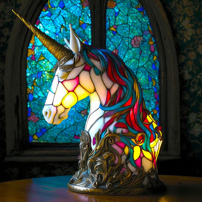 Vivid Animal-Shaped Table Lamp with Stained Glass Design