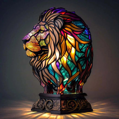 Vivid Animal-Shaped Table Lamp with Stained Glass Design