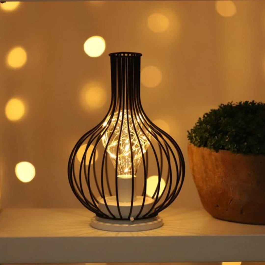 Stylish Wireless Table Lamps with Metal Cage Design